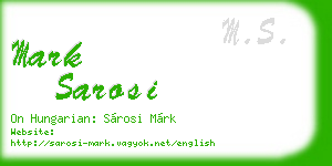 mark sarosi business card