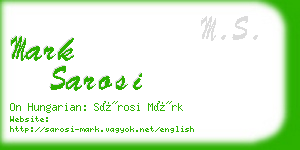 mark sarosi business card